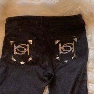 Bebe black denim embellished  stretch jeans